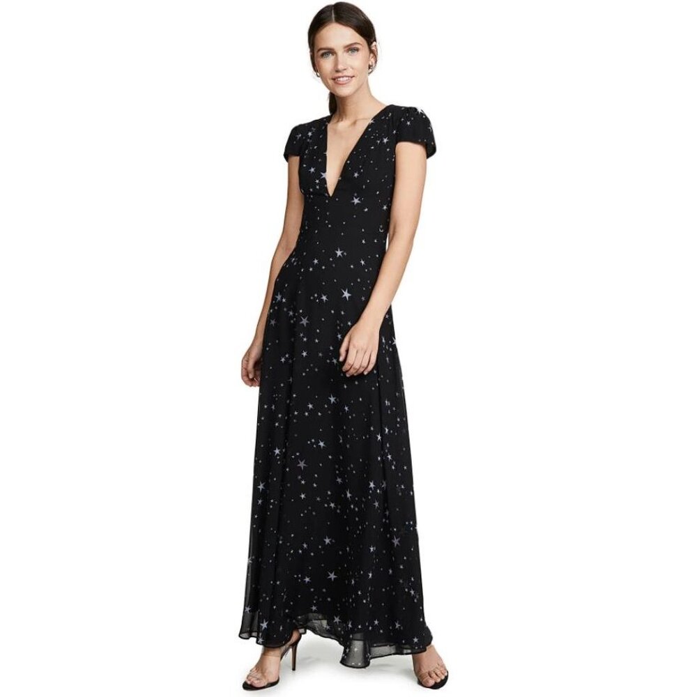 FAME AND PARTNERS Women's The Rumi Dress Size 4 In Starry Night Print
